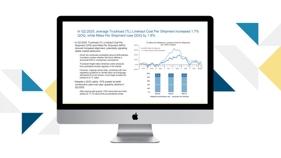 Q3 2025 TD Cowen/ AFS Freight Index report slide pulled up on a desktop